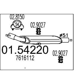 Achetez des Silencieux intermédiaire MTS 01.54220 à prix pour 56,92 €