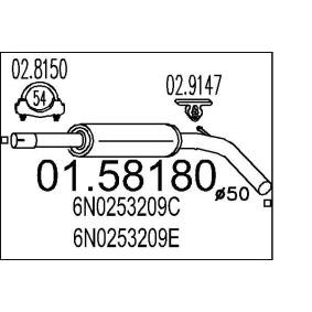 Achetez des Silencieux intermédiaire MTS 01.58180 à prix pour 45,35 €