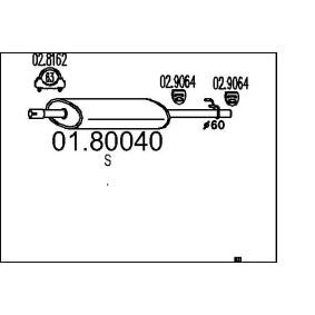 Mittelschalldämpfer 01.80040