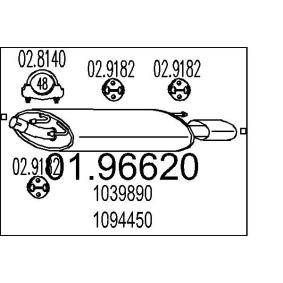 Endschalldämpfer 01.96620 FORD PUMA von MTS