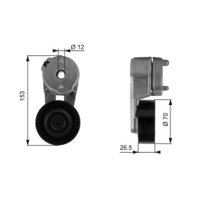 Compre Rolo tensor, correia trapezoidal estriada da GATES T38163 a um preço baixo por 74,97 €