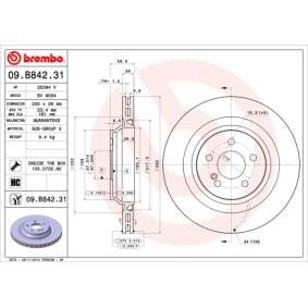 Køb Bremseskive af BREMBO 09.B842.31 til den lave pris 604,45 DKK
