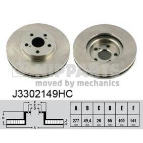 Achetez des Disque de frein NIPPARTS J3302149HC à prix pour 72,20 €