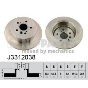 Comprar Disco de freno de NIPPARTS J3312038 a bajo precio de 64,36 €