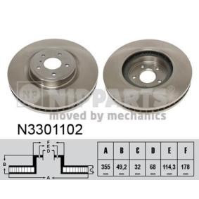 Comprar Disco de freno de NIPPARTS N3301102 a bajo precio de 115,68 €