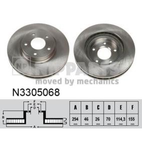 Comprar Disco de freno de NIPPARTS N3305068 a bajo precio de 80,51 €
