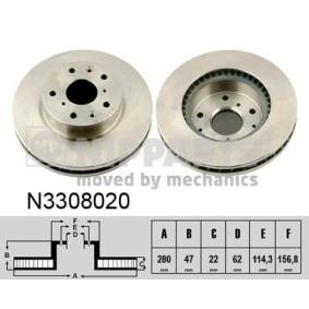 Comprar Disco de freno de NIPPARTS N3308020 a bajo precio de 54,26 €
