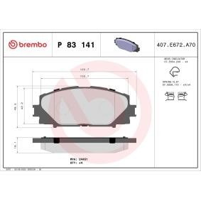 Köp Bromsbelägg av BREMBO P 83 141 till det låga priset 377,60 kr