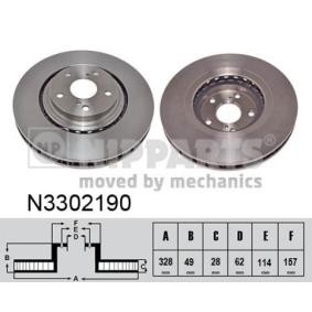 Comprar Disco de freno de NIPPARTS N3302190 a bajo precio de 103,41 €