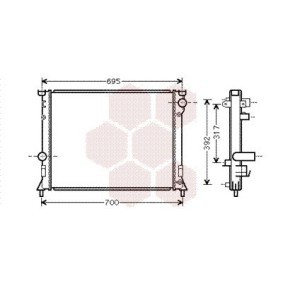 Achetez des Radiateur du moteur VAN WEZEL 07002116 à prix pour 192,02 €