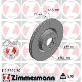 Comprar Disco de freno de ZIMMERMANN 110.2209.20 a bajo precio de 79,42 €