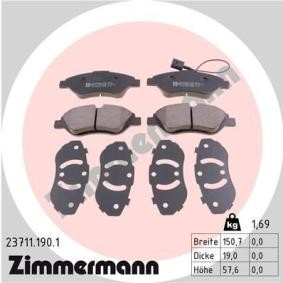Comprar Juego de pastillas de freno de ZIMMERMANN 23711.190.1 a bajo precio de 46,67 €