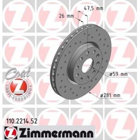 Comprar Disco de freno de ZIMMERMANN 110.2214.52 a bajo precio de 298,25 €