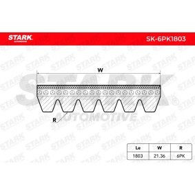 Compre Correia trapezoidal estriada da STARK SK-6PK1803 a um preço baixo por 15,58 €