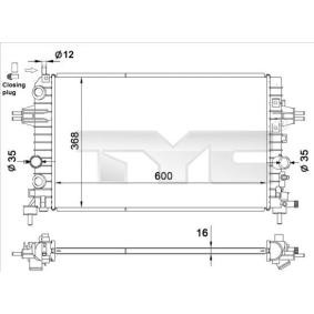 Achetez des Radiateur du moteur TYC 725-0036 à prix pour 71,62 €