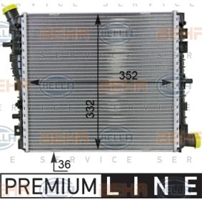 Achetez des Radiateur du moteur HELLA 8MK 376 701-261 à prix pour 282,09 €