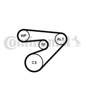 Achetez des Jeu de courroies trapézoïdales à nervures CONTITECH 6PK1453K2 à prix pour 53,98 €