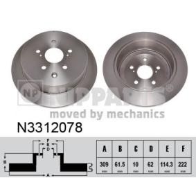 Comprar Disco de freno de NIPPARTS N3312078 a bajo precio de 57,25 €
