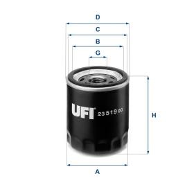 Köp Oljefilter av UFI 23.519.00 till det låga priset 127,09 kr
