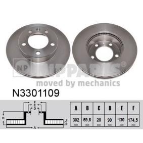 Comprar Disco de freno de NIPPARTS N3301109 a bajo precio de 88,73 €