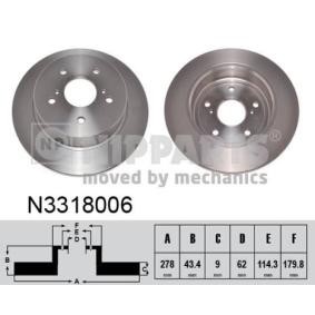 Comprar Disco de freno de NIPPARTS N3318006 a bajo precio de 39,11 €