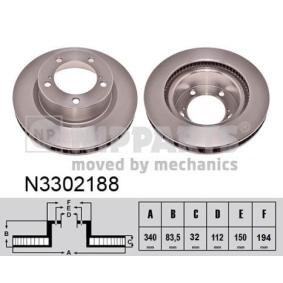 Comprar Disco de freno de NIPPARTS N3302188 a bajo precio de 88,04 €