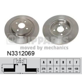 Comprar Disco de freno de NIPPARTS N3312069 a bajo precio de 34,72 €