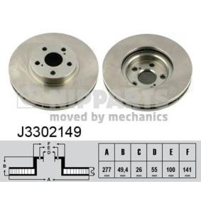 Achetez des Disque de frein NIPPARTS J3302149 à prix pour 66,80 €
