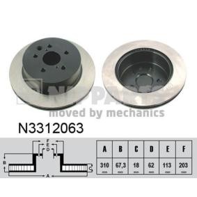 Comprar Disco de freno de NIPPARTS N3312063 a bajo precio de 61,32 €
