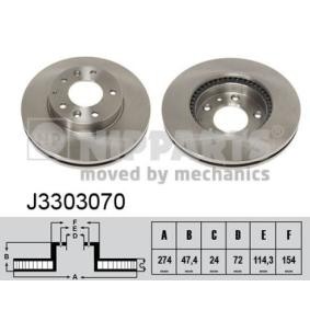 Bremsscheibe J3303070 von NIPPARTS günstig für 56,59 € online kaufen