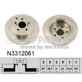 Achetez des Disque de frein NIPPARTS N3312061 à prix pour 51,36 €