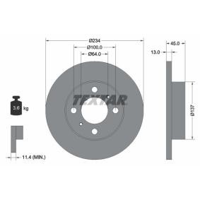Comprar Disco de freno de TEXTAR 92089300 a bajo precio de 27,79 €