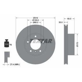 Comprar Disco de freno de TEXTAR 92113400 a bajo precio de 153,14 €