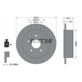 Comprar Disco de freno de TEXTAR 92227700 a bajo precio de 58,64 €