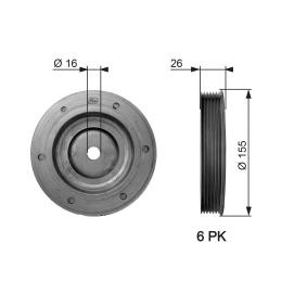 Achetez des Poulie damper (vilebrequin) GATES TVD1020 à prix pour 88,72 €