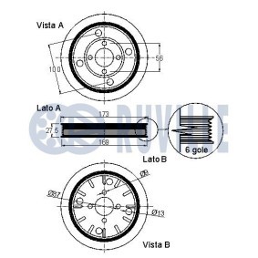 Achetez des Poulie damper (vilebrequin) RUVILLE 515820 à prix pour 46,32 €