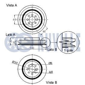 Achetez des Poulie damper (vilebrequin) RUVILLE 515819 à prix pour 37,65 €