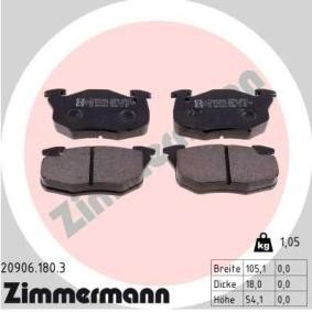 Comprar Juego de pastillas de freno de ZIMMERMANN 20906.180.3 a bajo precio de 117,95 €