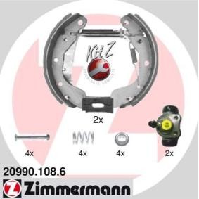 Køb Bremsesæt, trommelbremser af ZIMMERMANN 20990.108.6 til den lave pris 977,55 DKK