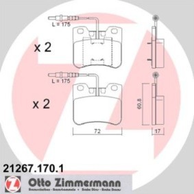Comprar Juego de pastillas de freno de ZIMMERMANN 21267.170.1 a bajo precio de 70,31 €