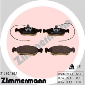 Comprar Juego de pastillas de freno de ZIMMERMANN 21430.170.1 a bajo precio de 34,27 €