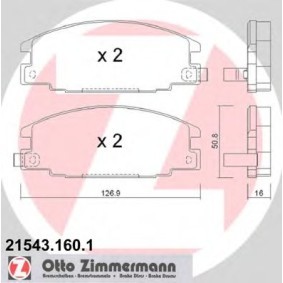 Köp Bromsbelägg av ZIMMERMANN 21543.160.1 till det låga priset 1041,37 kr