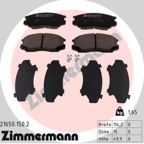 Comprar Juego de pastillas de freno de ZIMMERMANN 21650.150.2 a bajo precio de 112,06 €