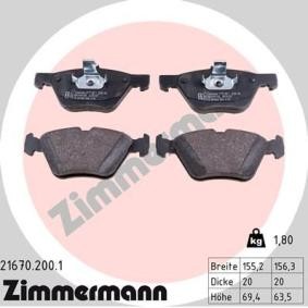 Comprar Juego de pastillas de freno de ZIMMERMANN 21670.200.1 a bajo precio de 36,87 €