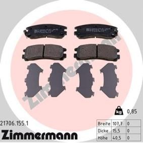 Comprar Juego de pastillas de freno de ZIMMERMANN 21706.155.1 a bajo precio de 33,09 €