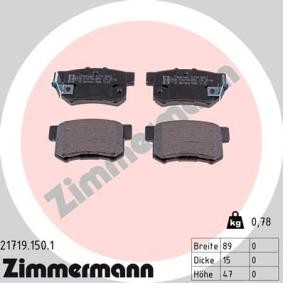 Comprar Juego de pastillas de freno de ZIMMERMANN 21719.150.1 a bajo precio de 35,13 €