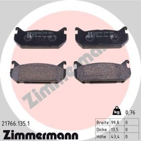 Köp Bromsbelägg av ZIMMERMANN 21766.135.1 till det låga priset 1199,96 kr