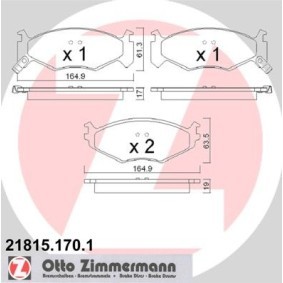 Comprar Juego de pastillas de freno de ZIMMERMANN 21815.170.1 a bajo precio de 129,11 €