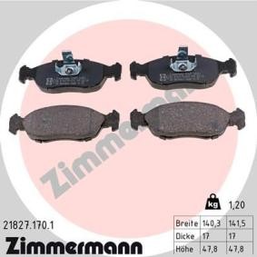 Comprar Juego de pastillas de freno de ZIMMERMANN 21827.170.1 a bajo precio de 35,07 €