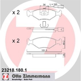 Comprar Juego de pastillas de freno de ZIMMERMANN 23218.180.1 a bajo precio de 116,97 €